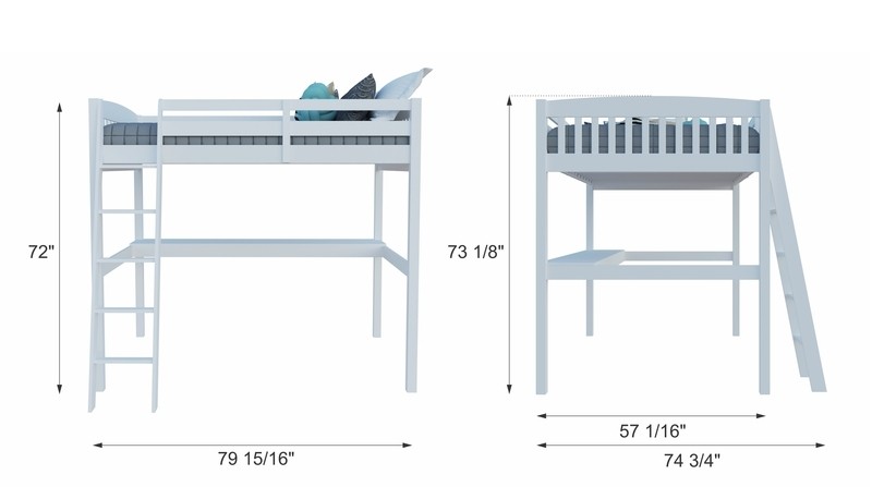Daylin Solid Wood Platform Loft Bed with Built-in-Desk by Harriet Bee