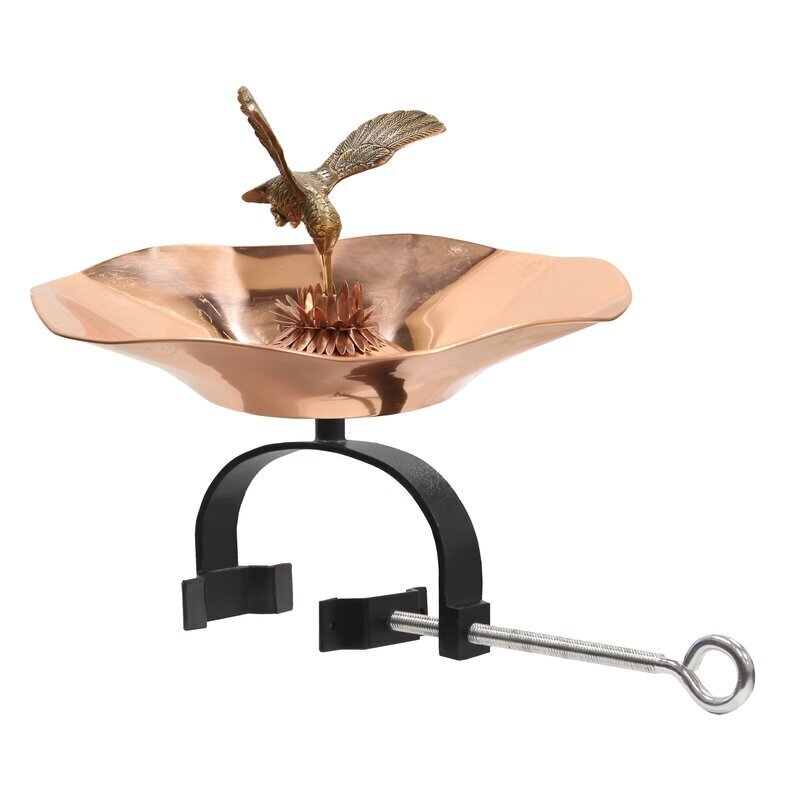 Deck mounted Metal Bird Bath