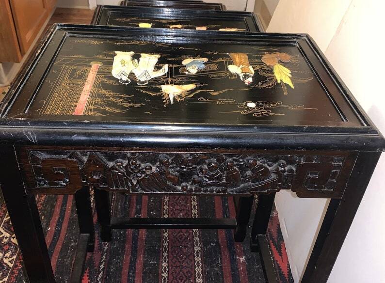 Decorative Antique Chinese Nesting Tables Value