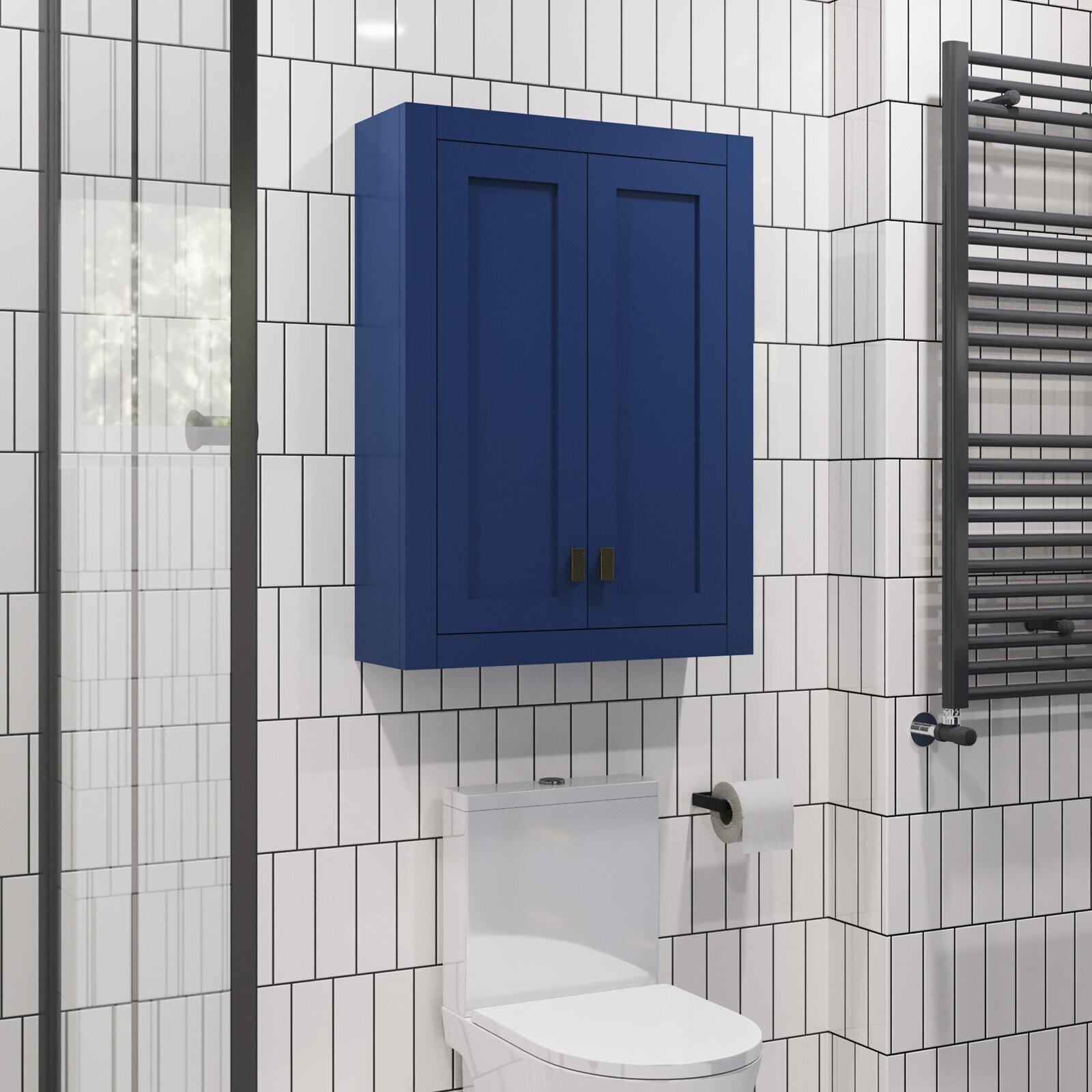 Deep Blue Contemporary Wall Cabinet Design