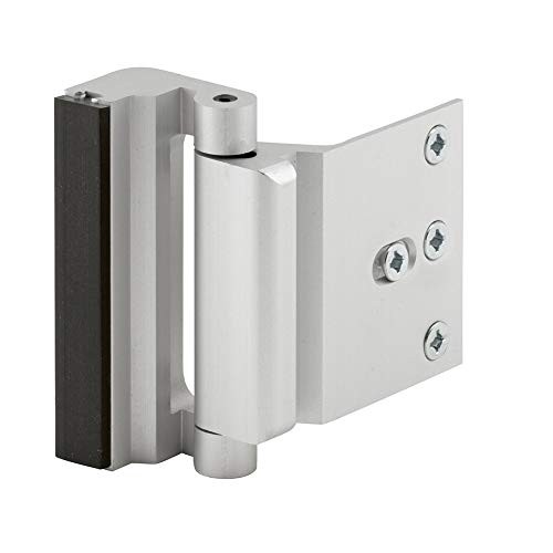 Defender Security Satin Nickel U 10827 Door Reinforcement Lock – Add Extra, High Security to your Home and Prevent Unauthorized Entry – 3” Stop, Aluminum Construction Finish