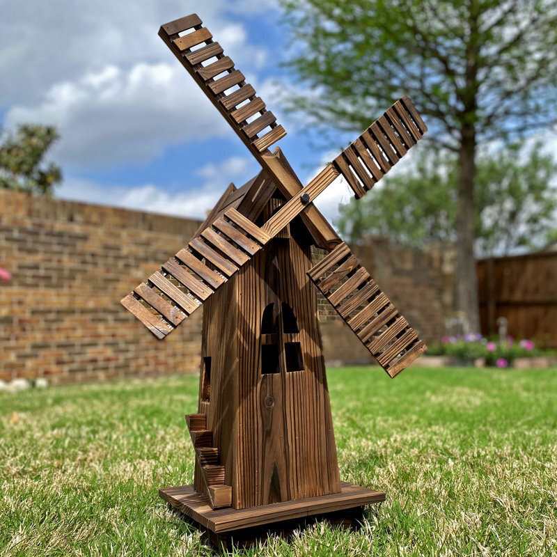 Delightful Dutch Windmill Wooden Lawn Ornament