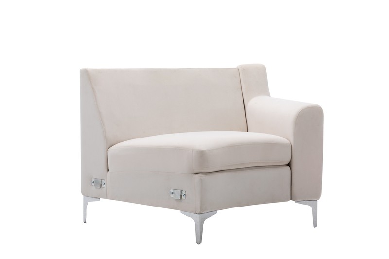 Demea 136" Wide Velvet Symmetrical Modular Corner Sectional