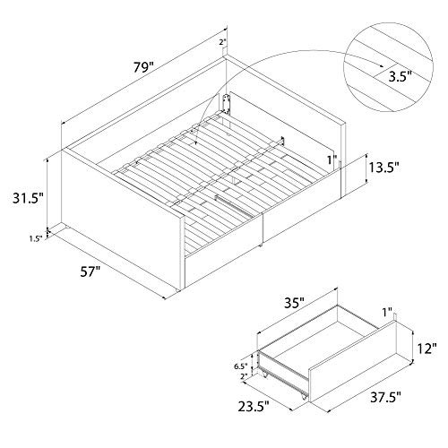 DHP Daybed with Storage Bed, Full, Grey