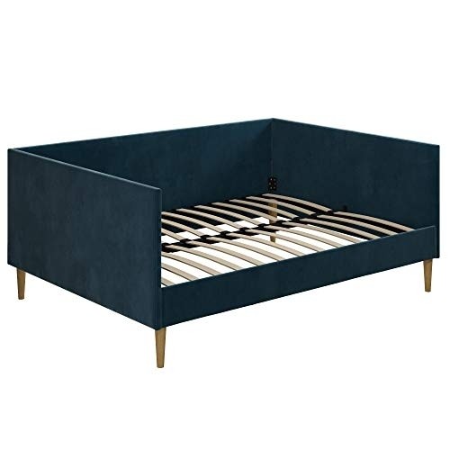 DHP Franklin Mid Century Upholstered, Full Size, Blue Velvet Daybed,