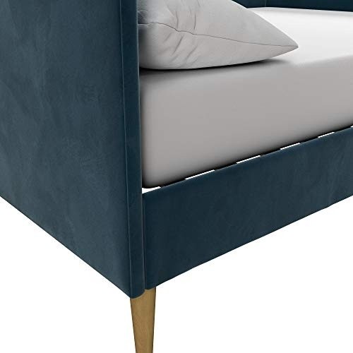 DHP Franklin Mid Century Upholstered, Full Size, Blue Velvet Daybed,