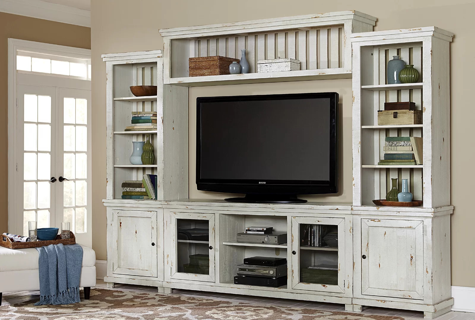 Distressed Country Style Entertainment Center