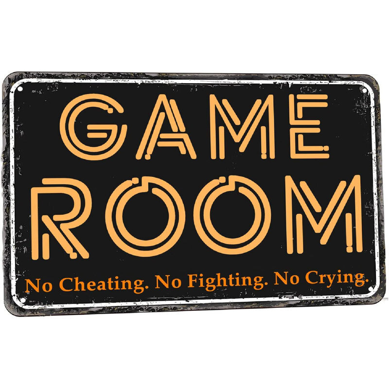 Distressed Game Room Decor Sign