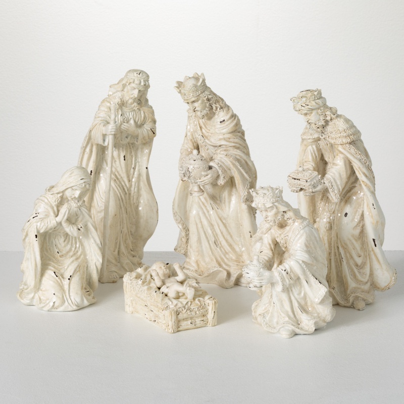 Distressed Nativity - Set Of 6