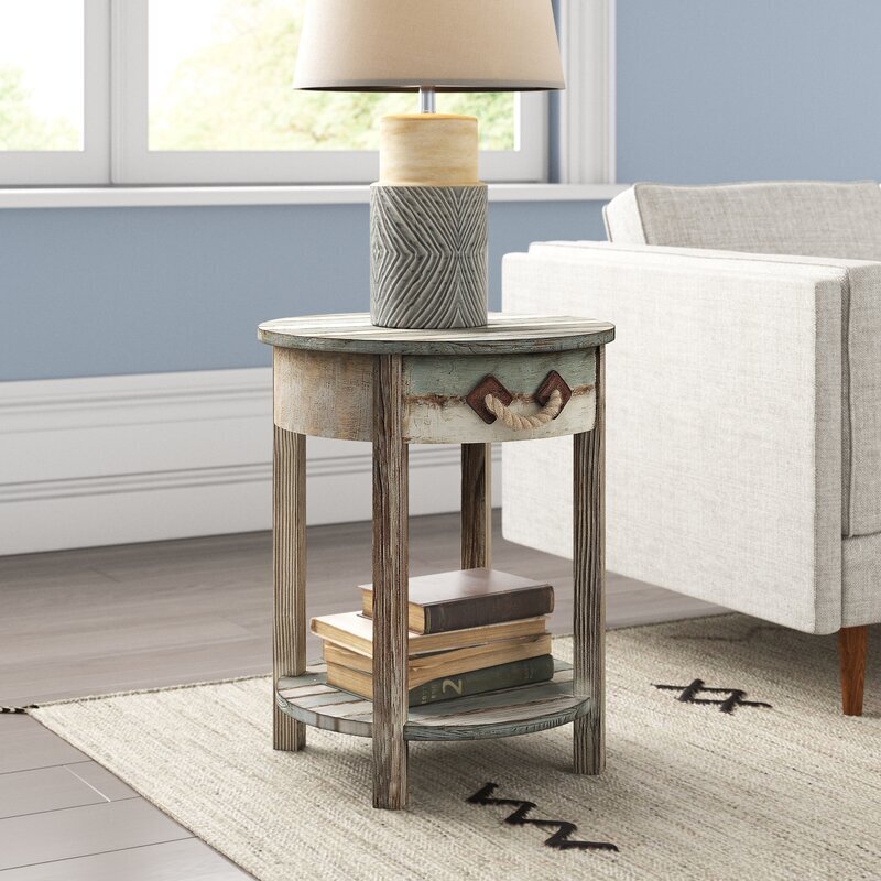Distressed nautical end table