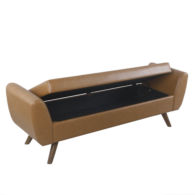 Dontre Faux Leather Flip Top Storage Bench