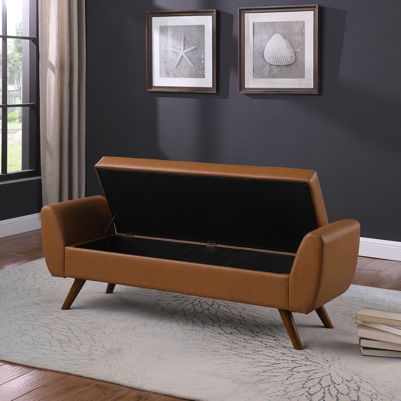 Dontre Faux Leather Flip Top Storage Bench