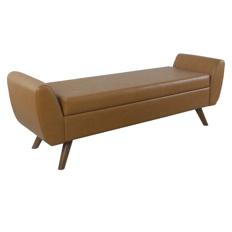 Dontre Faux Leather Flip Top Storage Bench