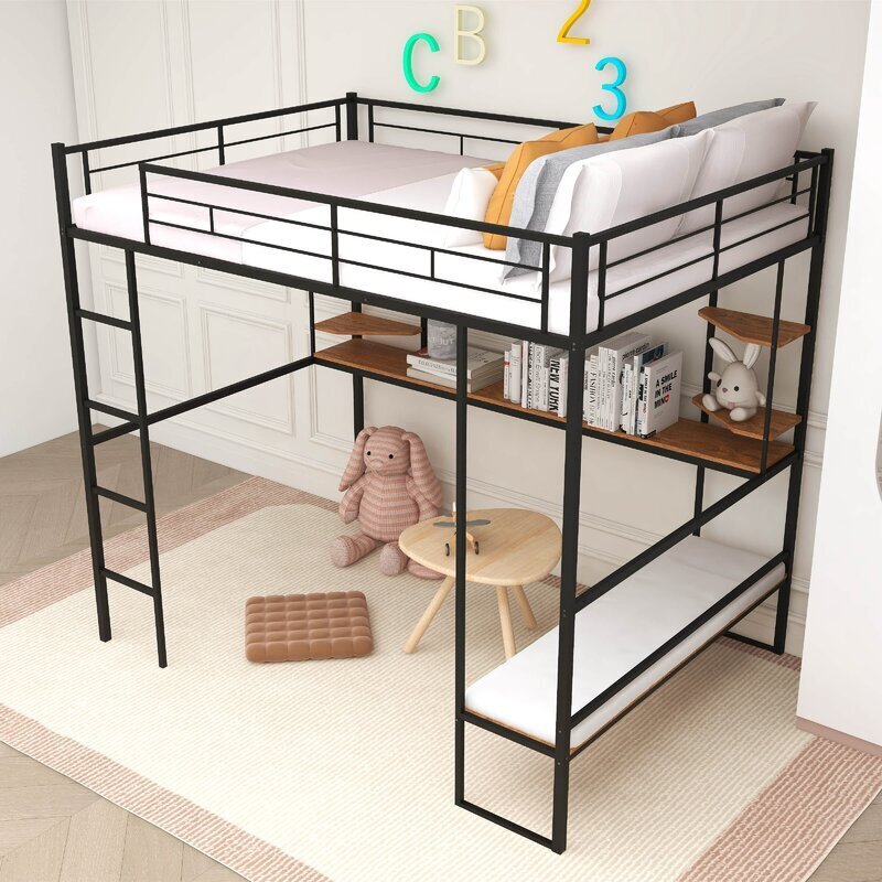 Double Bed Bunk Bed With Desk and Bench