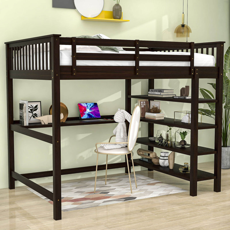 Double Bunk Bed With Desk for Adults