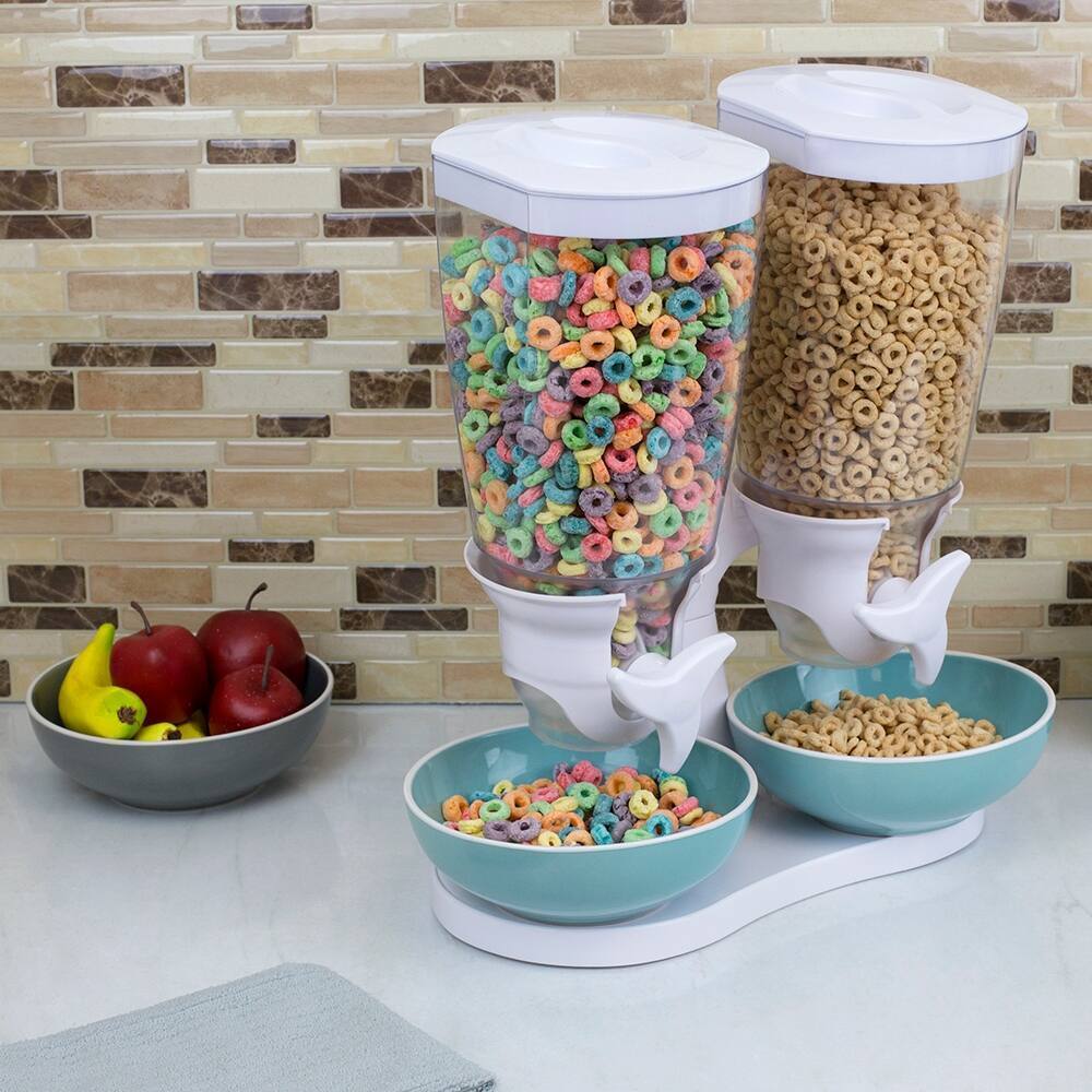 Double glass cereal dispenser