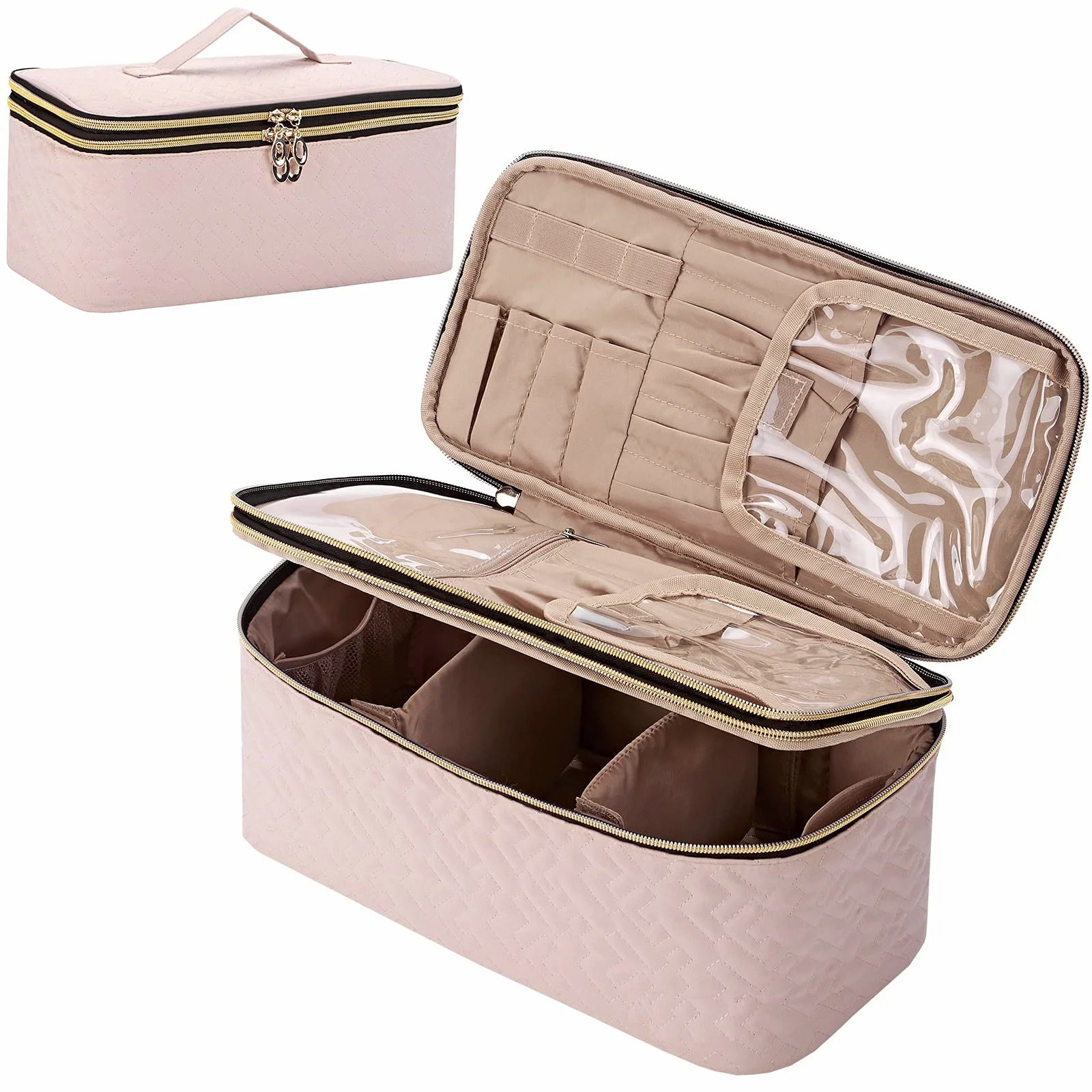 Double Layer Large Toiletry Bag With Compartments