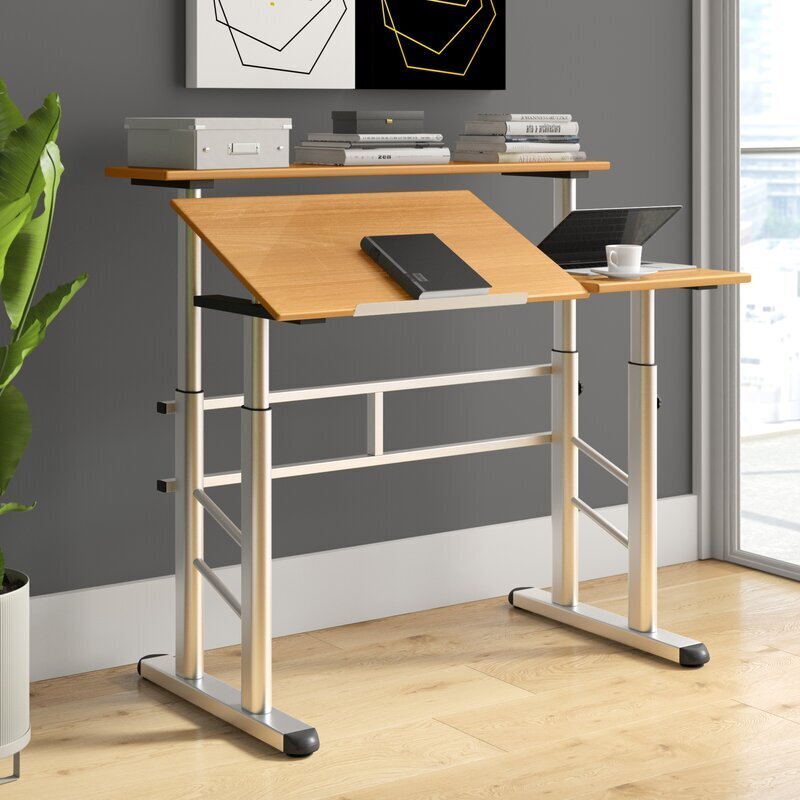 Drafting table computer desk combo 