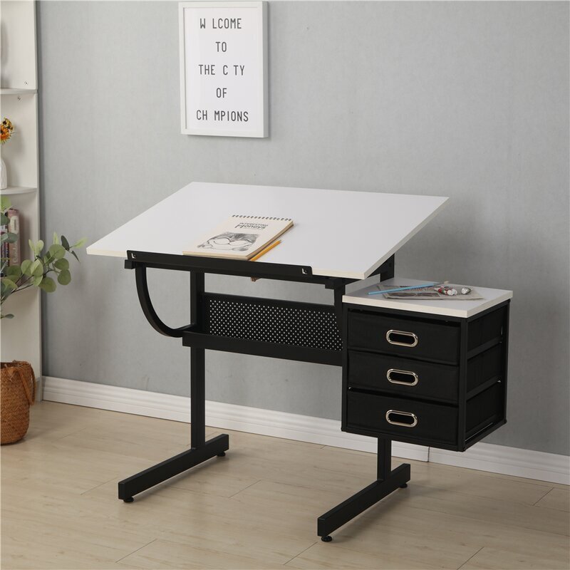 Drafting table with computer desk 