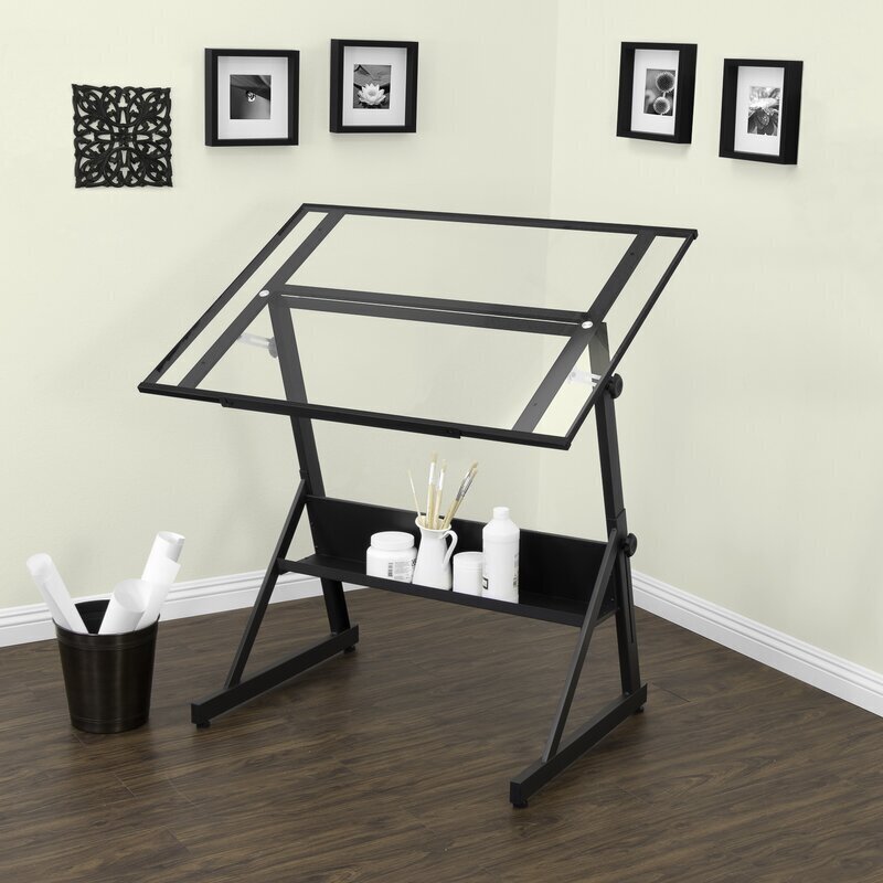 Drafting Table with Skeletal Appeal
