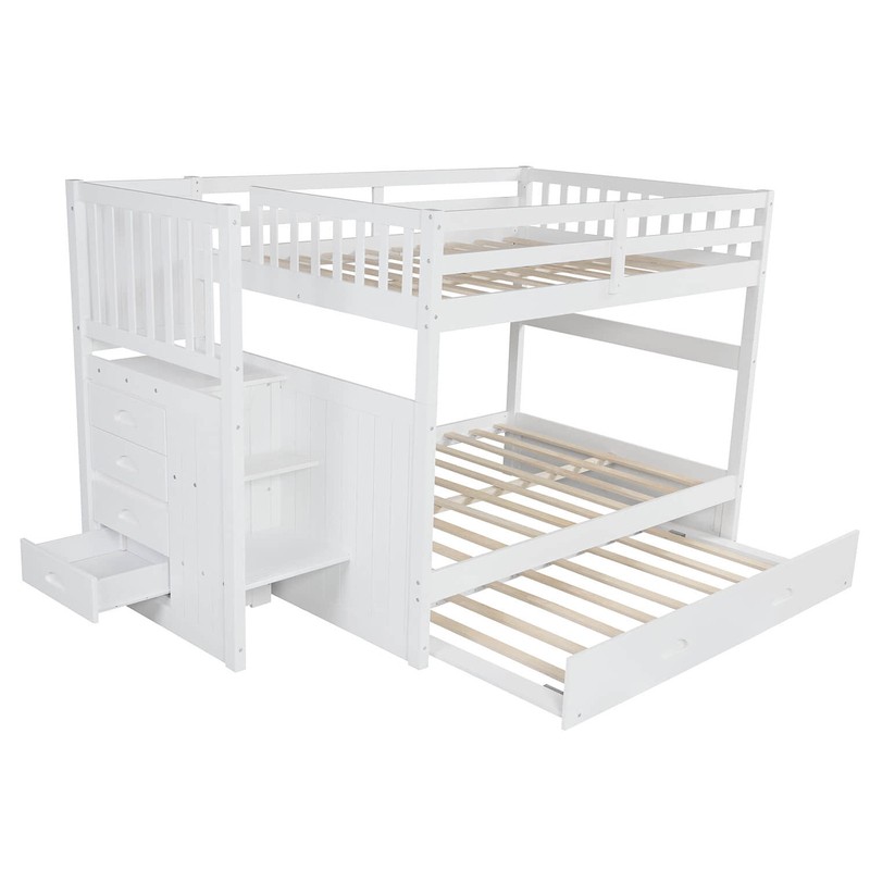 Dreer Full Over Full 4 Drawer Standard Bunk Bed with Trundle by Viv + Rae™