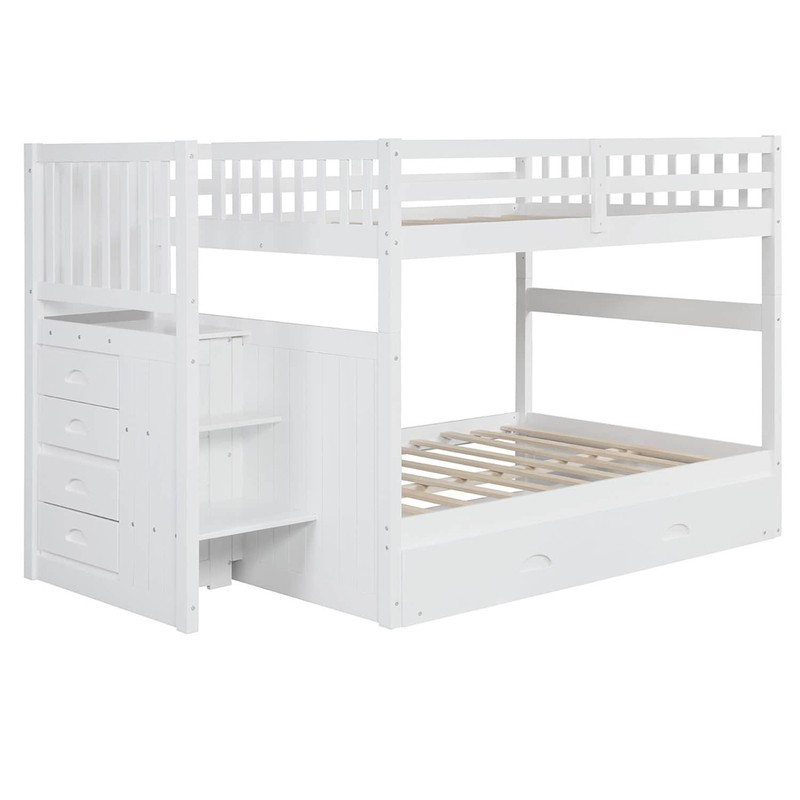 Dreer Full Over Full 4 Drawer Standard Bunk Bed with Trundle by Viv + Rae™