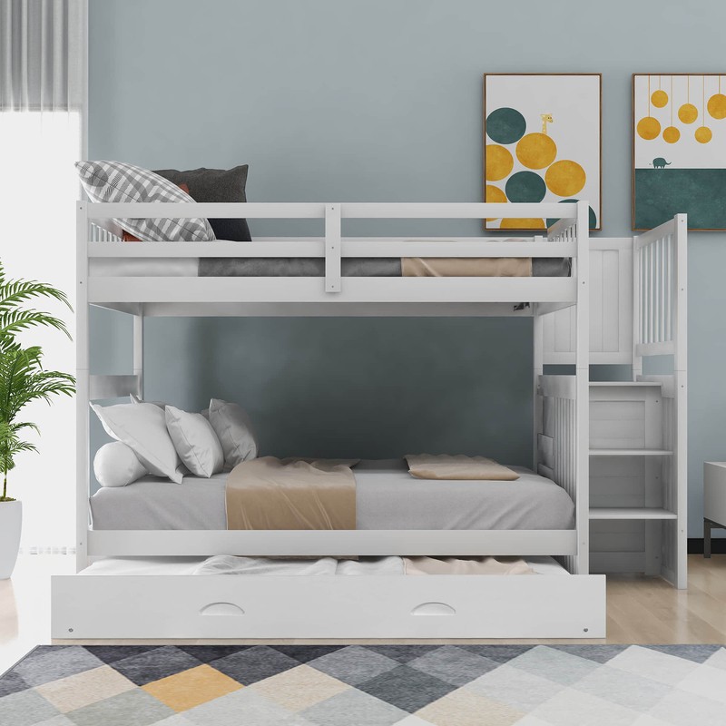 Dreer Full Over Full 4 Drawer Standard Bunk Bed with Trundle by Viv + Rae™