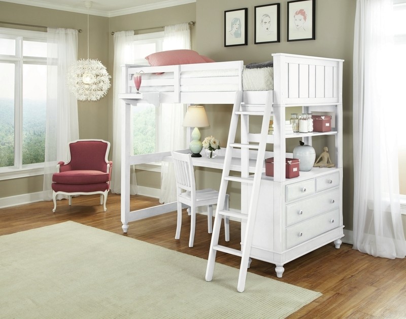 Durm Solid Wood Loft Bed with Built-in-Desk by Harriet Bee