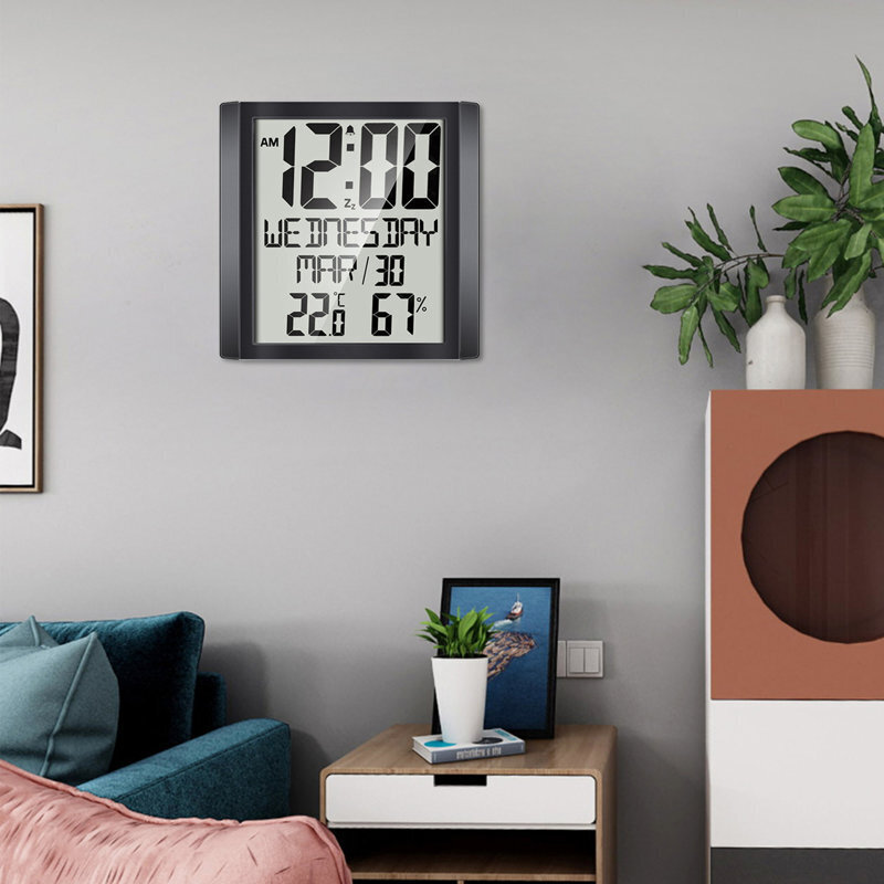 Easy to Read Digital Wall Clock with Date