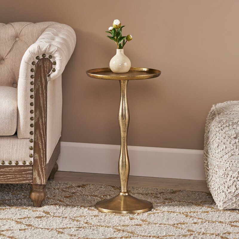Eclectic Brass End Table