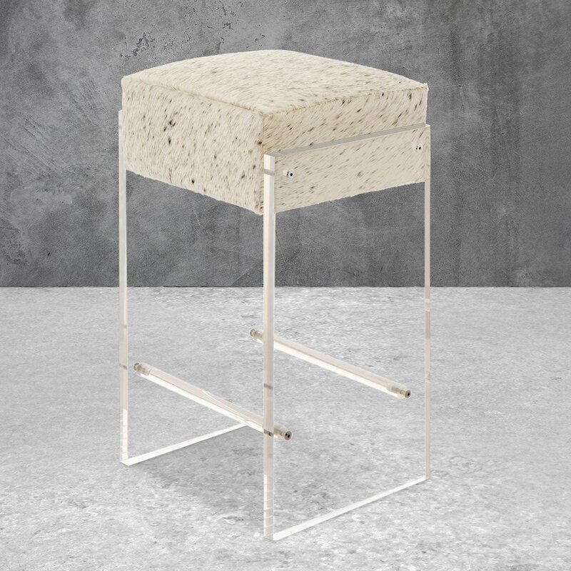 Eclectic Cowhide Bar Stool