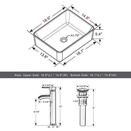 eclife 72” Bathroom Vanity Sink Combo Black W/Side Cabinet Vanity White Ceramic Vessel Sink and Chrome Bathroom Solid Brass Faucet and Pop Up Drain, W/Mirror (2T03 2B02 2B11)