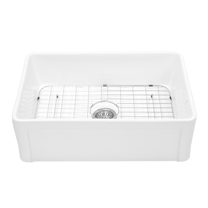 Edgware 30" L x 20" W Farmhouse Kitchen Sink With Basket Strainer