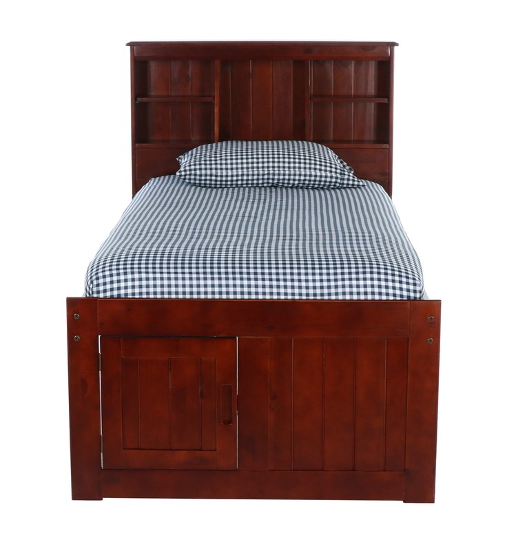 Edrock 12 Drawer Solid Wood Bed with Bookcase by Harriet Bee
