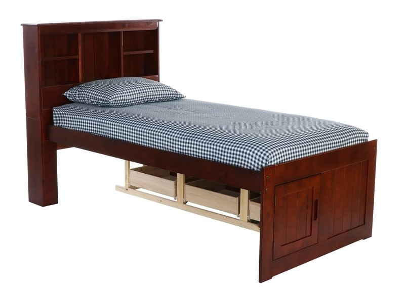 Edrock 12 Drawer Solid Wood Bed with Bookcase by Harriet Bee