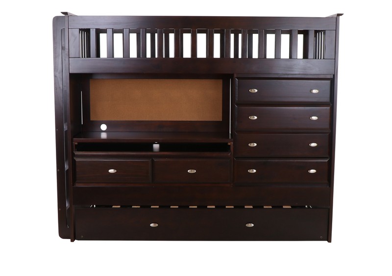 Edrock Twin Solid Wood Standard Bunk Bed with Built-in-Desk by Harriet Bee