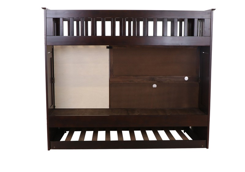 Edrock Twin Solid Wood Standard Bunk Bed with Built-in-Desk by Harriet Bee