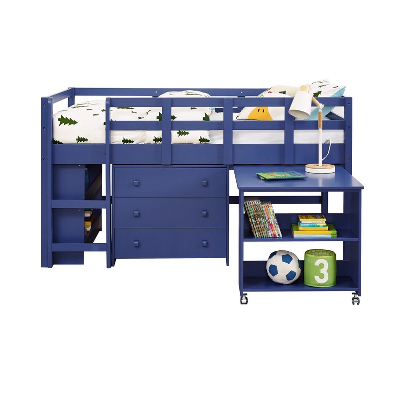 Eirwen Twin Platform Loft Bed with Bookcase by Harriet Bee