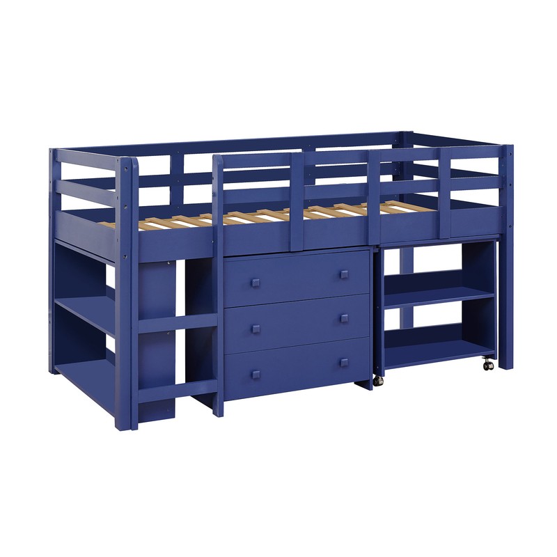 Eirwen Twin Platform Loft Bed with Bookcase by Harriet Bee