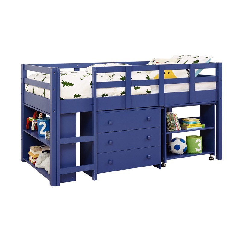 Eirwen Twin Platform Loft Bed with Bookcase by Harriet Bee