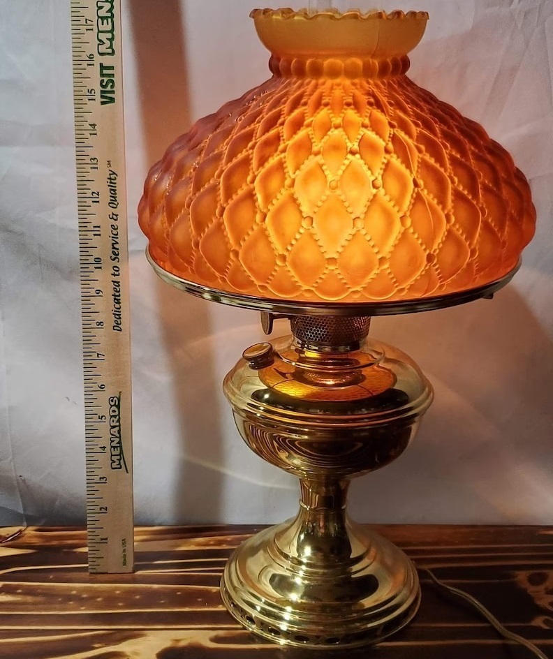 Elegant Amber Aladdin Electric Lamp