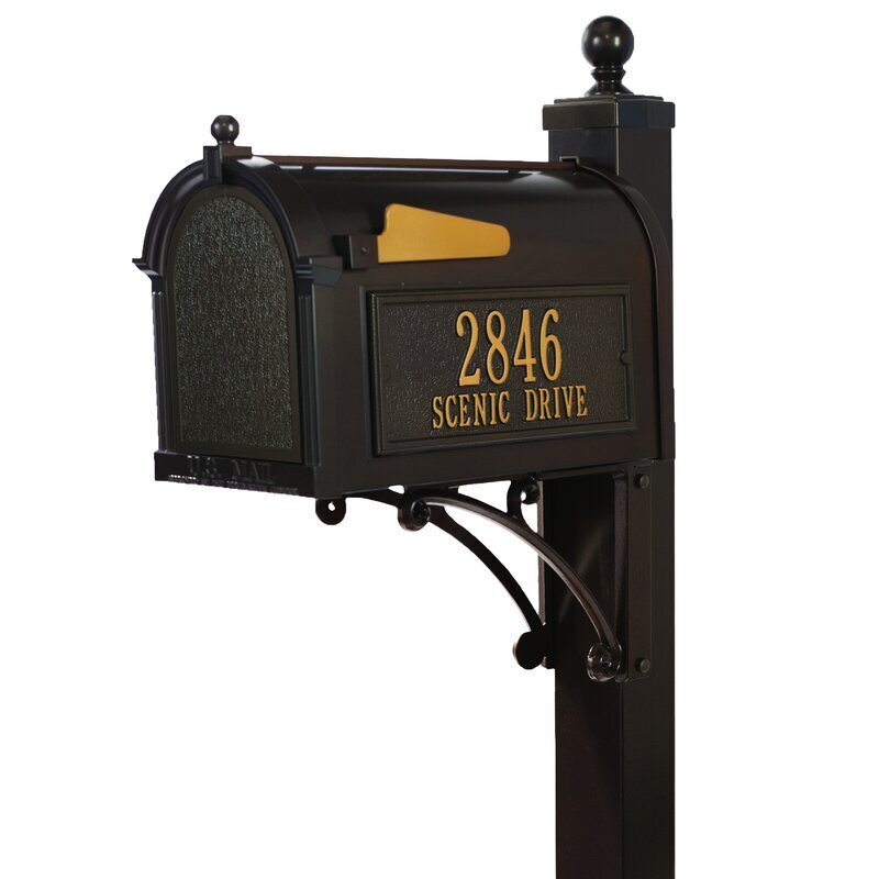 Elegant Bronze Mailbox Post 