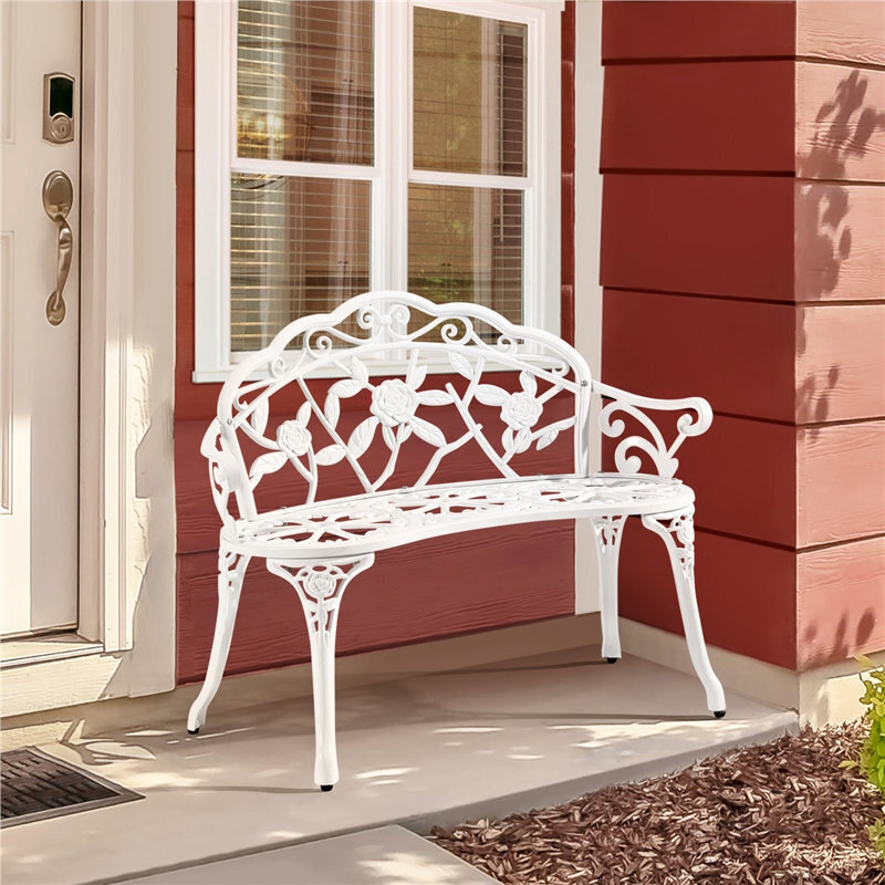 Elegant Curved Outdoor Bench With Back