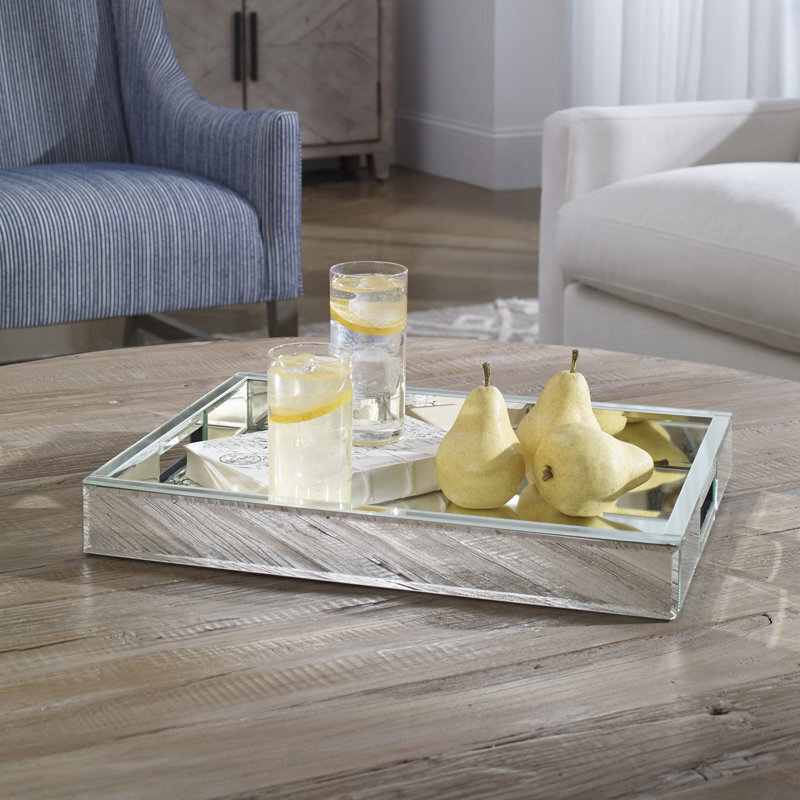 Elegant Large Silver Tray for Ottoman