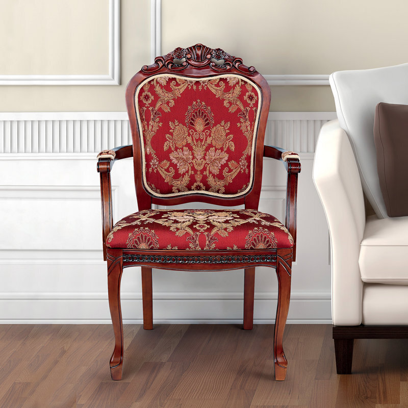 Elegant Red Victorian Parlor Chair 