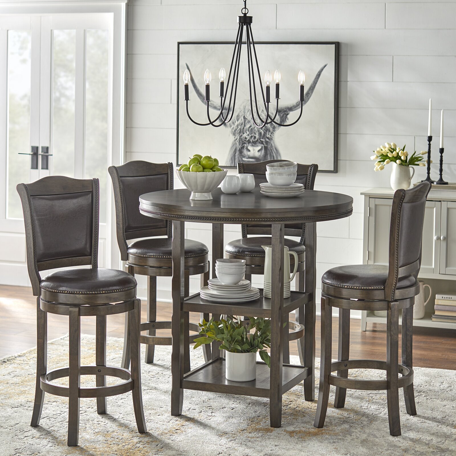 Elegant Round Bar Table and Chairs