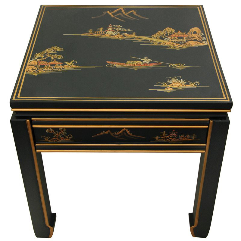 Elevated Oriental Furniture End Table