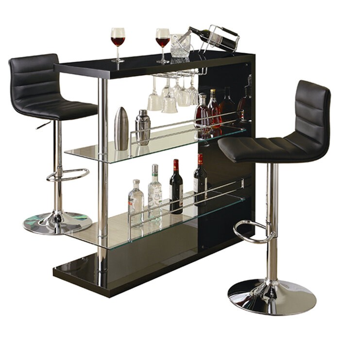Elijah Bar Height 47.25'' Pedestal Dining Table