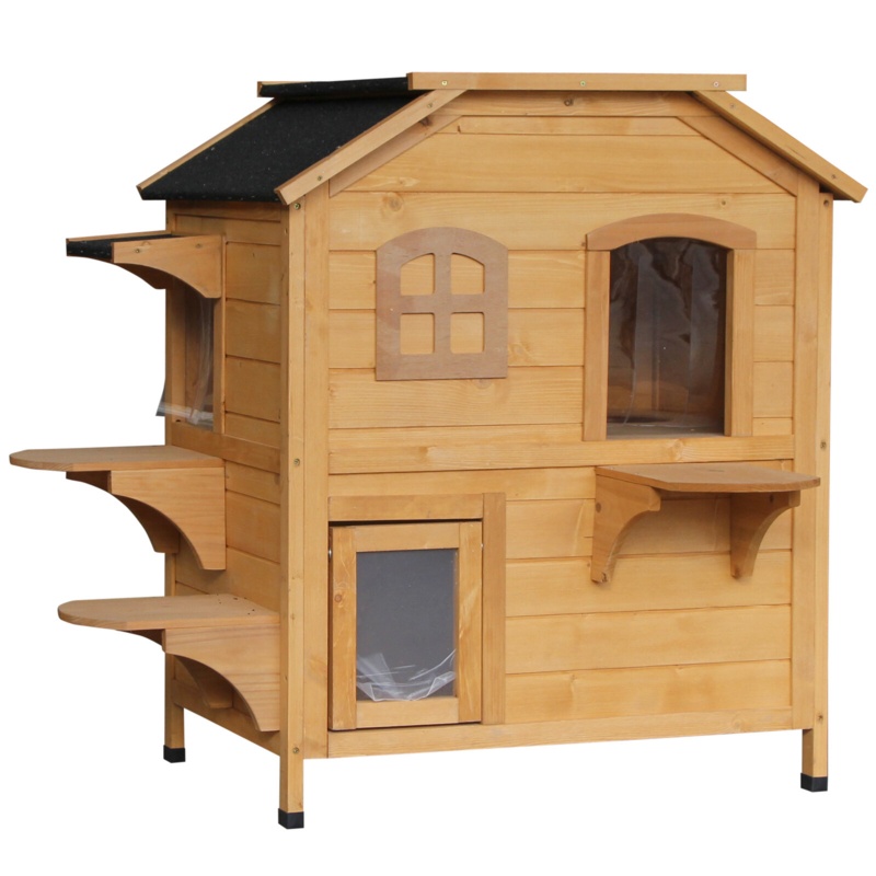 Two-Story Outdoor Cat House