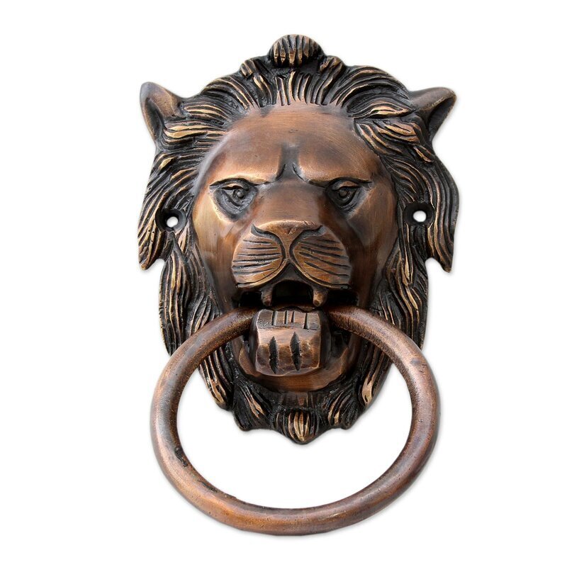 Embellished Brass Lion Door Knocker